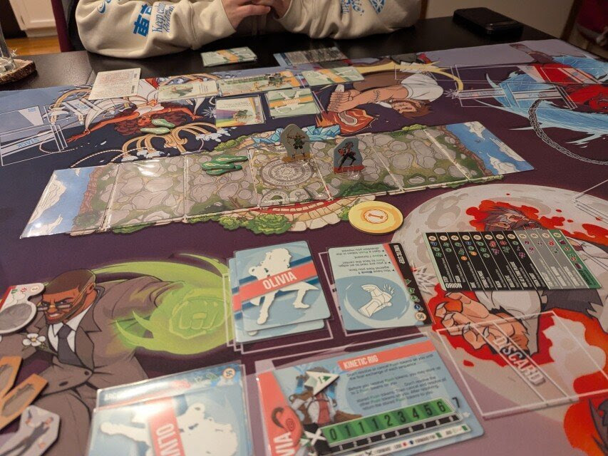 Olivia and Orion on the playmat.