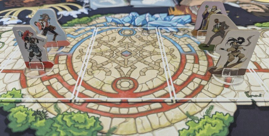 Five legends on the playmat.