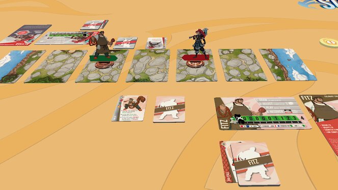 Legends of the Arena set up in Tabletop Simulator